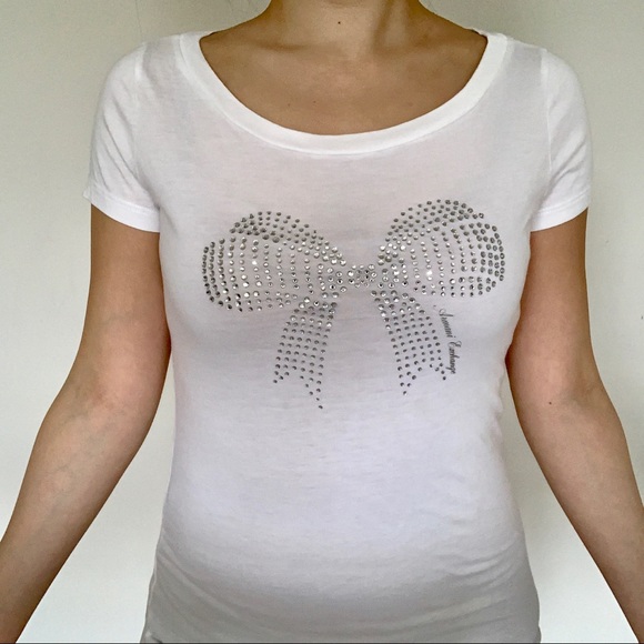 π Armani Exchange white embellished tee sz S - Picture 2 of 8